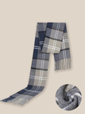 Soft Plaid Tassel Scarf Scarf coofandy PAT3 F 
