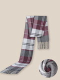 Soft Plaid Tassel Scarf Scarf coofandy PAT4 F 