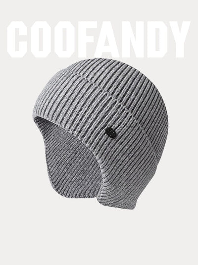 Windproof Ear Protection Knit Beanie Hat coofandy Light Grey F 