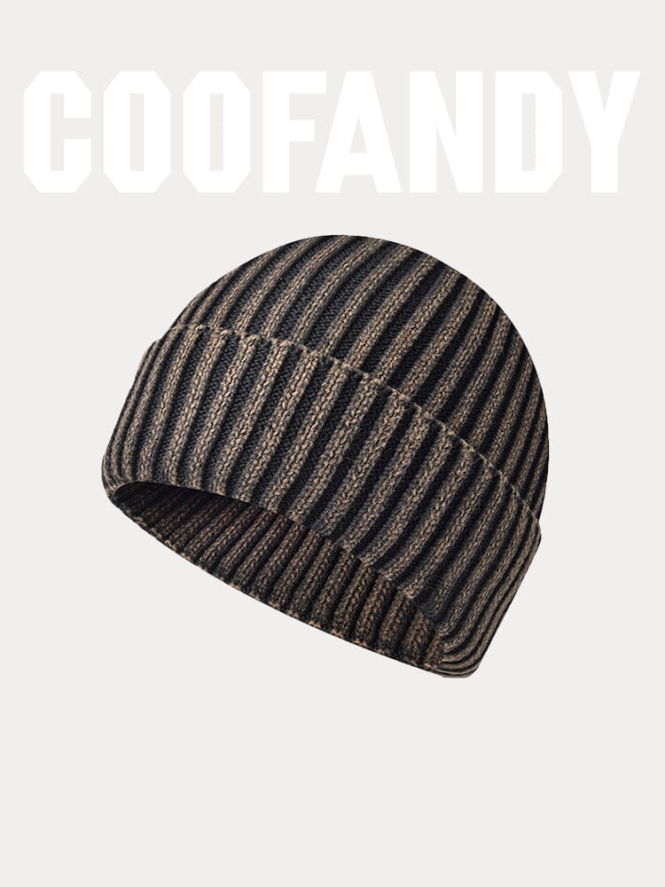Simple 100% Cotton Knit Cuffed Beanie Hat coofandy Black F 