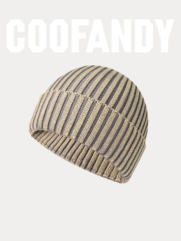 Simple 100% Cotton Knit Cuffed Beanie Hat coofandy Grey F 