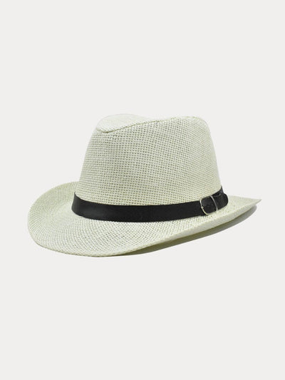 Western Cowboy Woven Straw Hat Hat coofandy Ivory White F(56-58) 