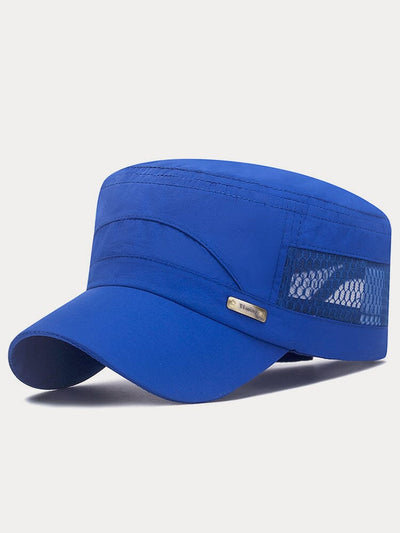 Breathable Mesh Flat Top Cap Hat coofandystore Blue One Size 