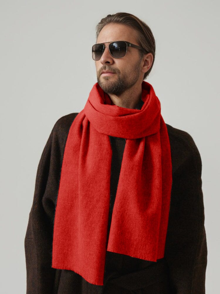 Minimalist Soft Wool Scarf Scarf coofandy Red One Size 