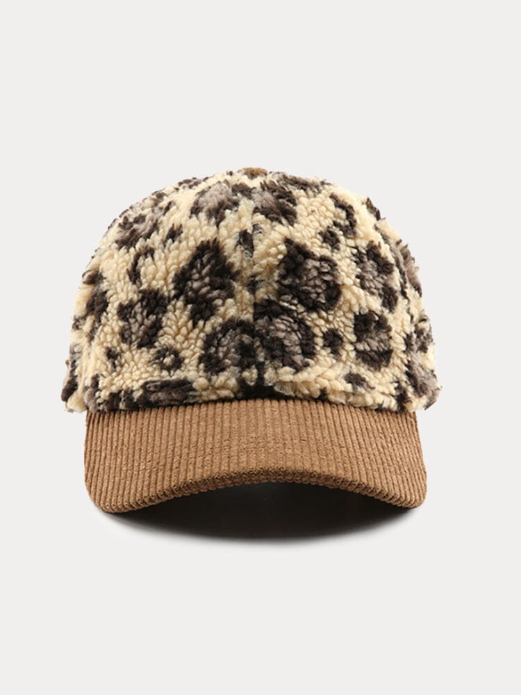 Leopard Polar Fleece Baseball Cap Accessories coofandystore 