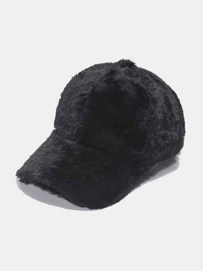 Comfy Faux Fur Baseball Cap Accessories coofandystore Black One Size 