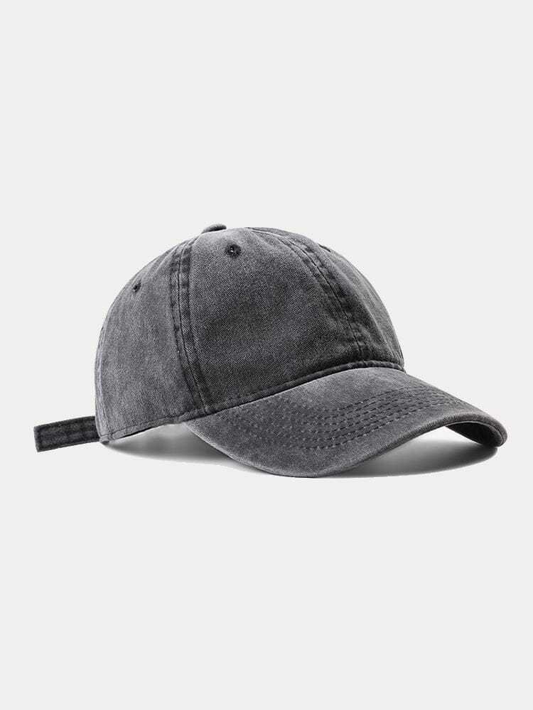 Stylish Washed Cowboy Baseball Cap Accessories coofandystore Dark Grey One Size 