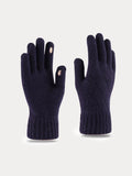 Cable Knit Touch Screen Glove Accessories coofandystore Navy Blue One Size 