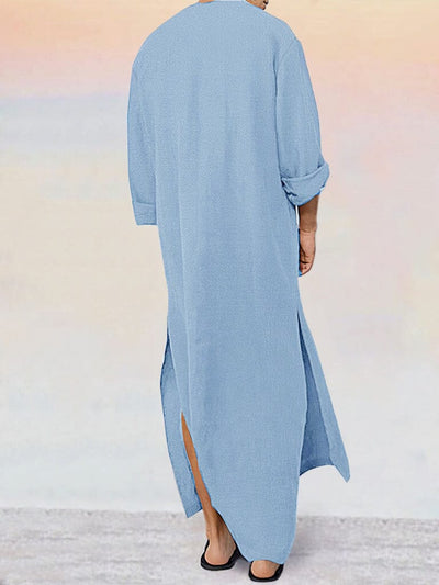 Soft Loose Fit Cotton Linen Robe Robe coofandy 