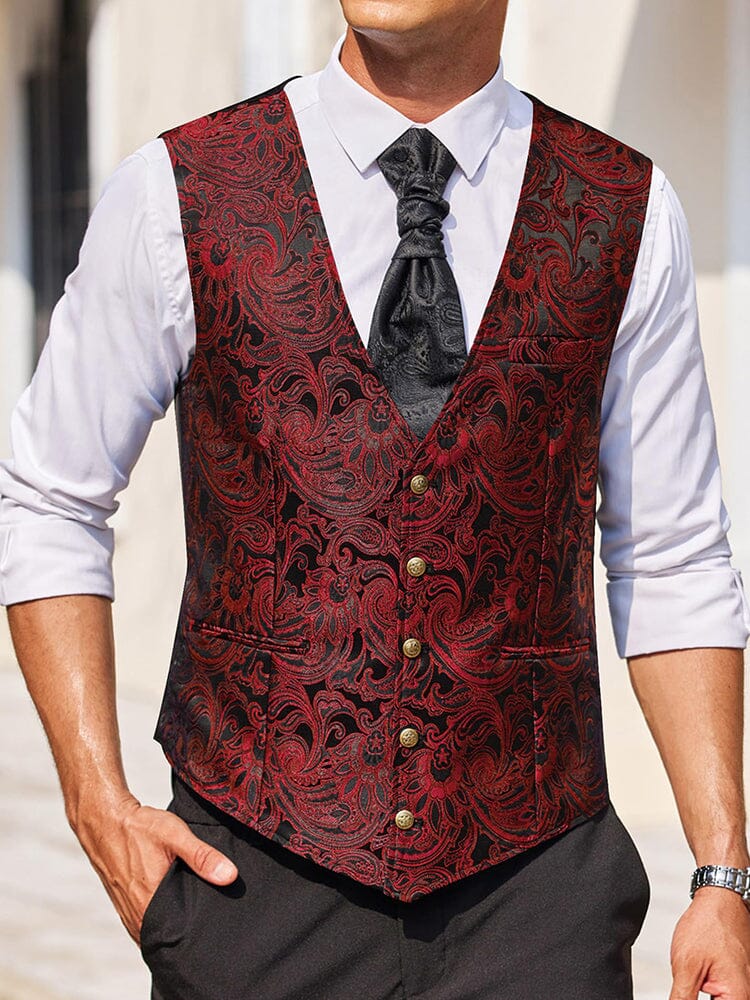 Luxury Paisley Tuxedo Vest (US Only) Vest coofandy 