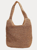 Minimalist Beach Large Woven Straw Shoulder Bag