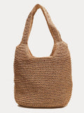 Minimalist Beach Large Woven Straw Shoulder Bag