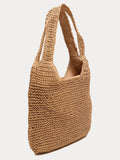 Minimalist Beach Large Woven Straw Shoulder Bag
