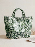Spacious Snakeskin Print Tote Bag