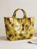 Tropical Palm & Floral Print Tote Bag