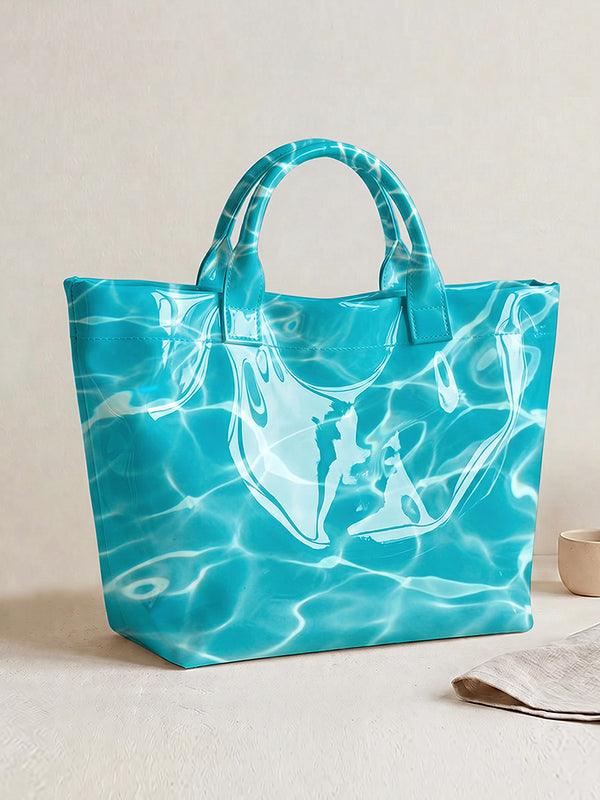 World Map & Scenic Landscape Tote Bag
