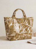 World Map & Scenic Landscape Tote Bag