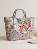 Tropical Palm & Floral Print Tote Bag