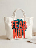 Encouragement Slogan Print Tote Bag