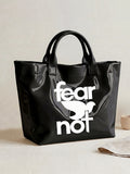 Encouragement Slogan Print Tote Bag