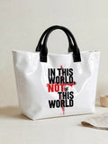 Christian Bible Verse Slogan Print Tote Bag
