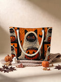 Halloween Pets Quilted Tote Bag