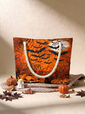 Haunted House Halloween Quilted Tote Bag