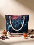 Haunted House Halloween Quilted Tote Bag