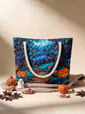 Haunted House Halloween Quilted Tote Bag