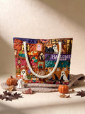 Haunted House Halloween Quilted Tote Bag