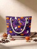 Vintage Spooky Halloween Quilted Tote Bag
