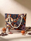 Vintage Spooky Halloween Quilted Tote Bag