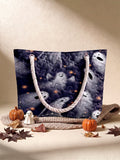 Vintage Spooky Halloween Quilted Tote Bag