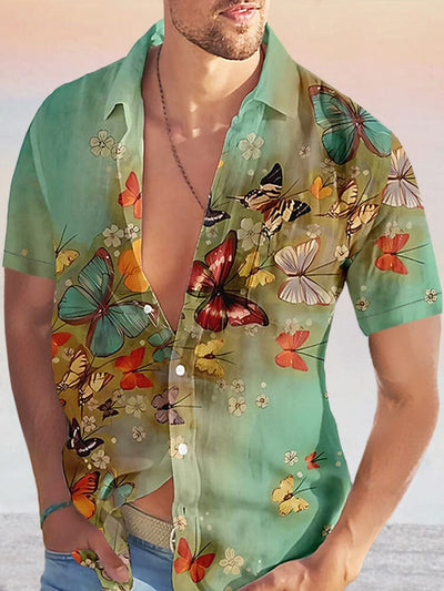 Casual Printed Beach Shirt Shirts coofandystore Short Sleeve-Green S 