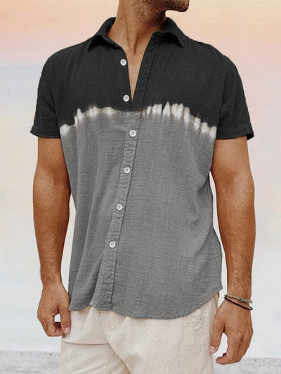 Casual Soft Splicing Cotton Linen Shirt Shirts coofandy Black S 