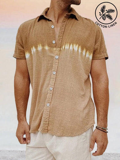 Casual Soft Splicing Cotton Linen Shirt Shirts coofandy Khaki S 