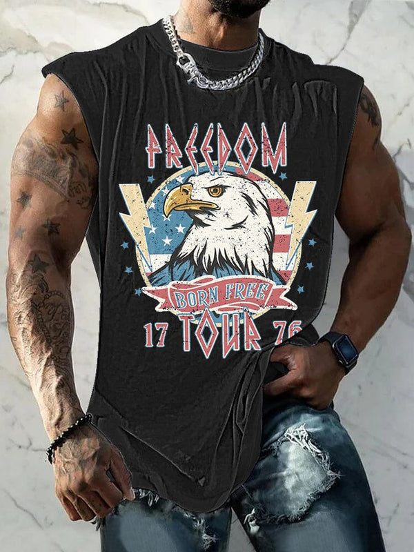 Casual Eagle Graphic Tank Top Tank Tops coofandy Black S 