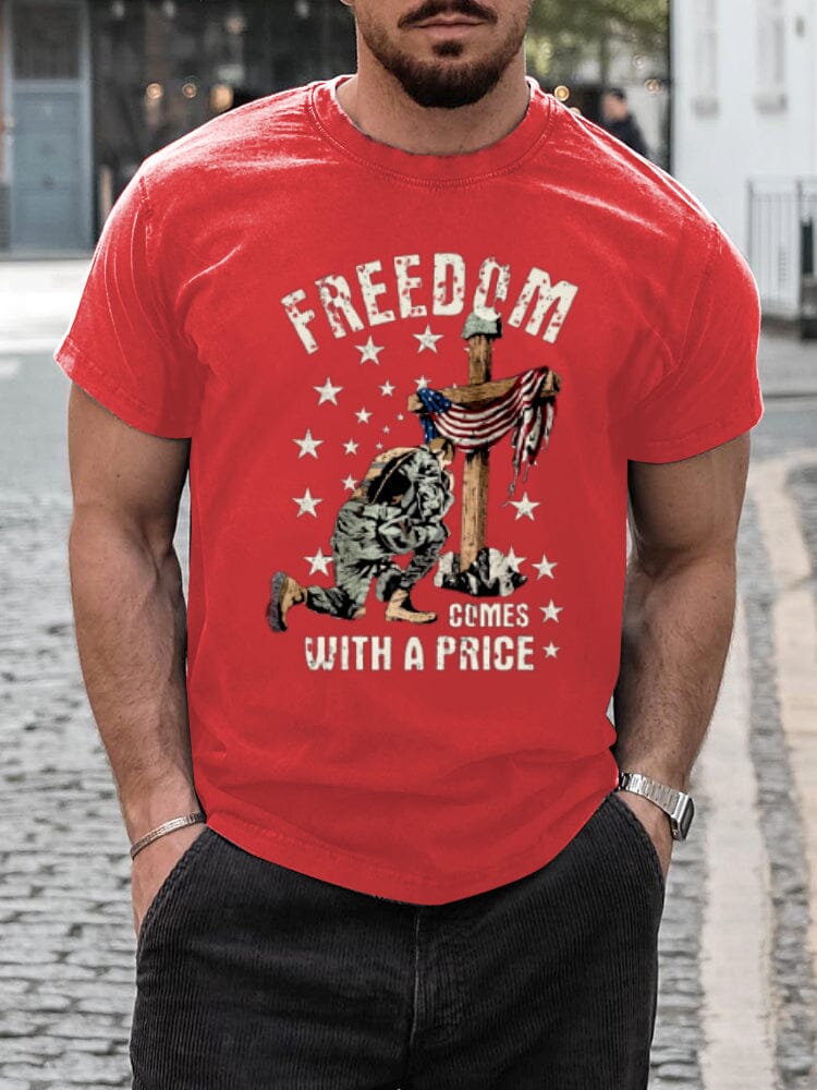 Freedom Graphic Tie Dye T-shirt T-shirt coofandystore Red S 
