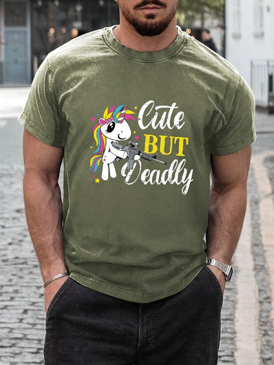 Casual Seahorse Printed T-shirt T-shirt coofandy Army Green S 