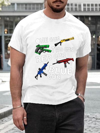 Casual Breathable Gun Print T-shirt T-shirt coofandy 