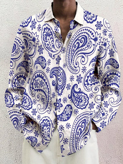 Soft Floral Cotton Linen Shirt Shirts coofandy PAT10 S 