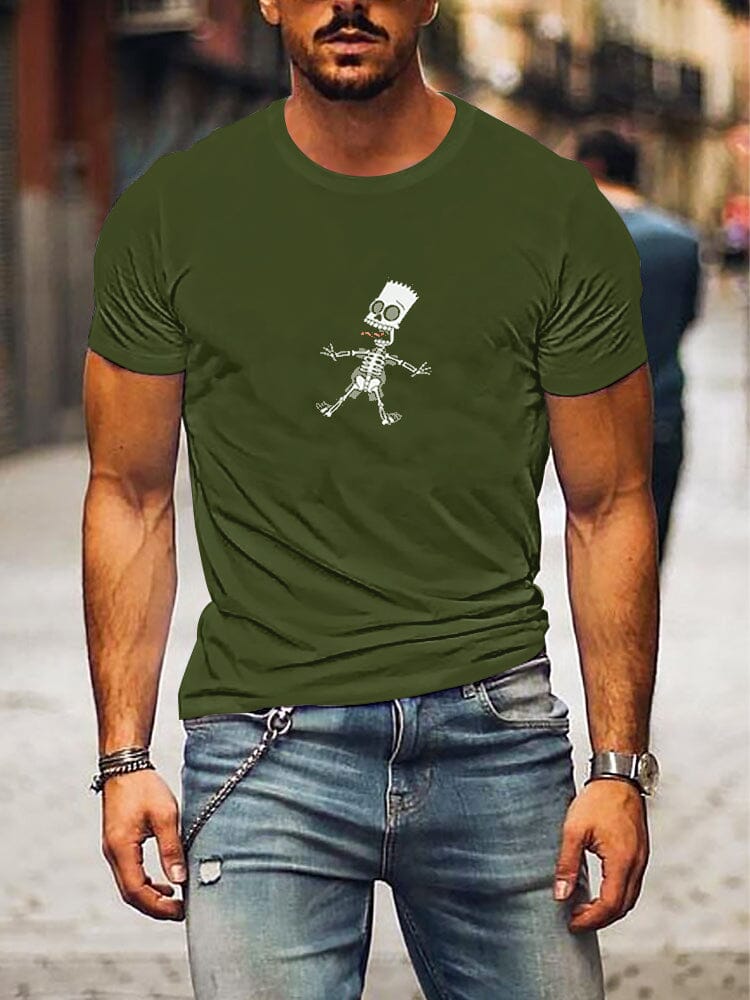 Casual Style Graphic T-Shirt T-shirt coofandystore Green S 