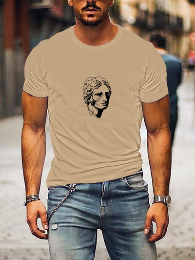 Casual Soft Printed T-shirt T-shirt coofandystore Khaki S 