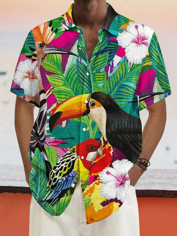 Hawaiian Cotton Linen Floral Shirt Shirts coofandystore PAT1 S 