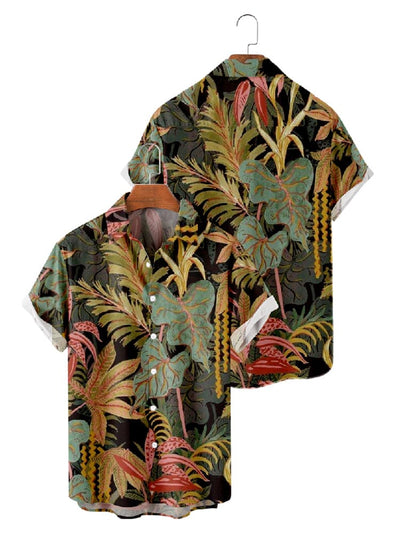 Hawaiian Cotton Linen Floral Shirt Shirts coofandystore 