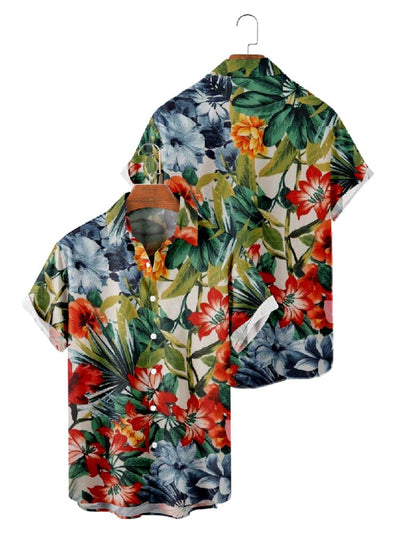 Hawaiian Cotton Linen Floral Shirt Shirts coofandystore 