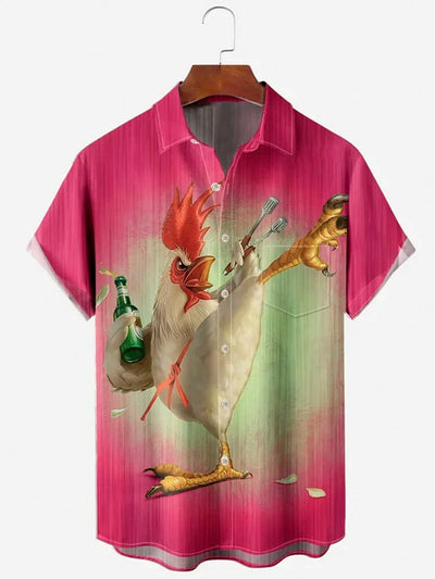 Unique Graphic Cotton Linen Shirt Shirts coofandy Pink S 
