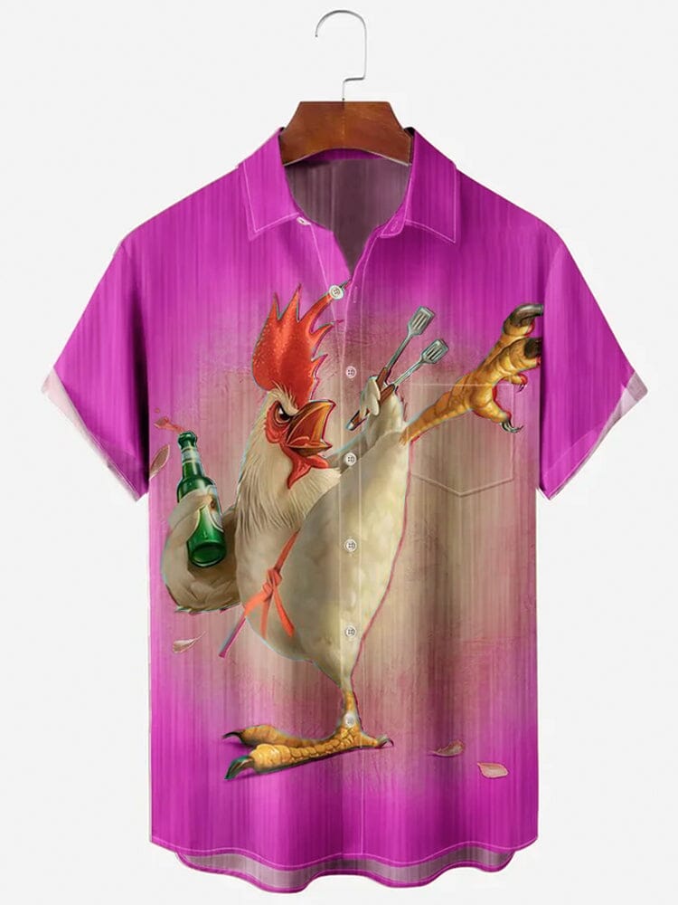 Unique Graphic Cotton Linen Shirt Shirts coofandy Purple S 