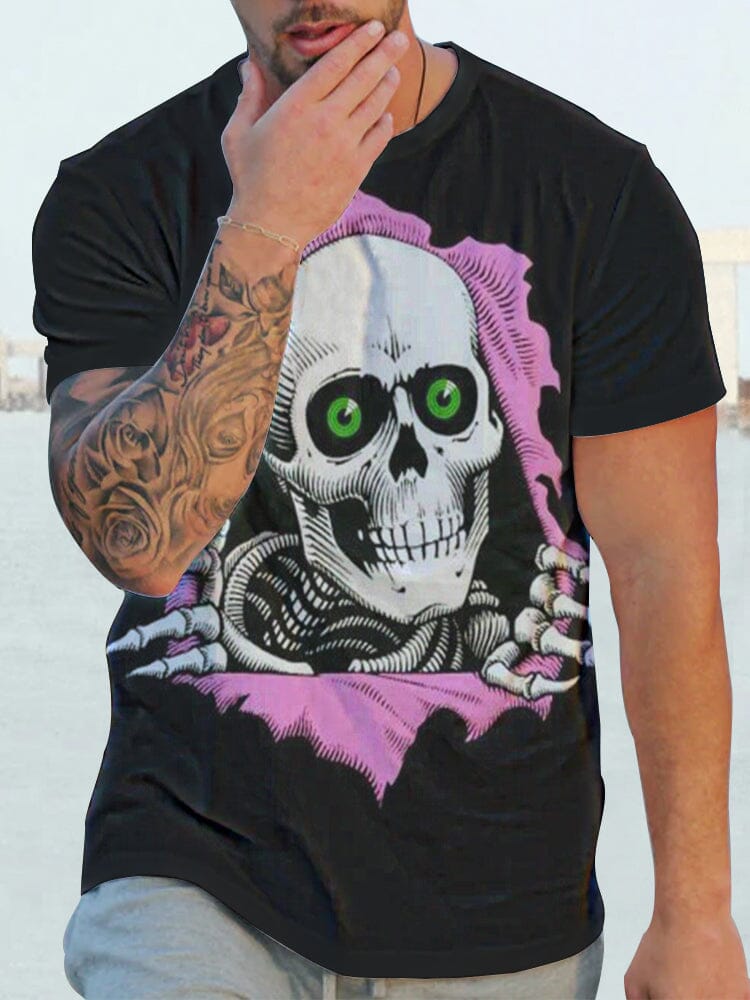 Stylish Skull Printed T-Shirt T-shirt coofandystore PAT6 S 