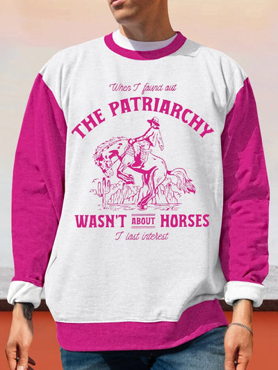 Casual Color Block Graphic Sweatshirt Hoodies coofandy Pink S 